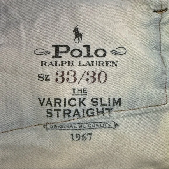 Polo Ralph Lauren Jeans Mens 33 Blue Varick Slim Straight Stretch Denim 33x30 - Picture 5 of 11